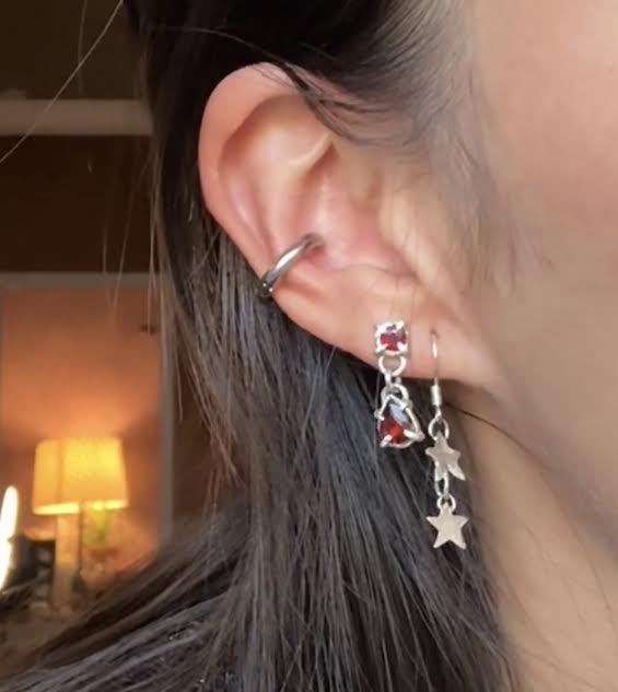 Changing Leaves - Red Garnet Drop Earrings