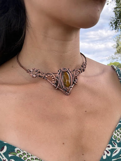 Princess Choker - Tiger's Eye Copper Statement