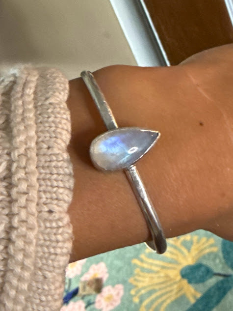 Rainbow Moonstone Cuff for Rose