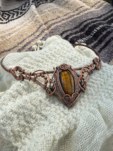 Princess Choker - Tiger's Eye Copper Statement