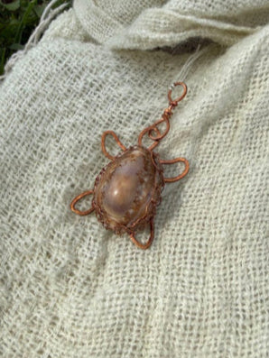 Cowrie Honu - Copper Pendant