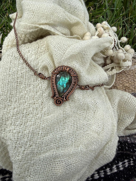 Portal to Eternity - Labradorite Copper Pendant