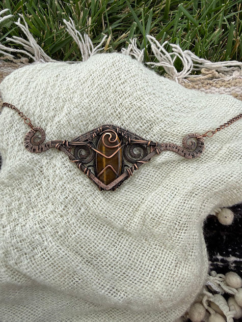 Tiger's Eye Spiral Pendant