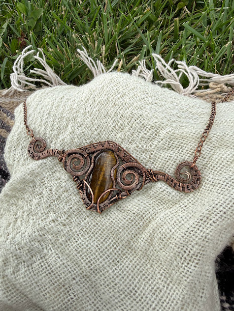 Tiger's Eye Spiral Pendant