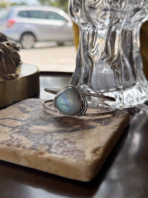 Twilight Hour - Rainbow Moonstone Cuff